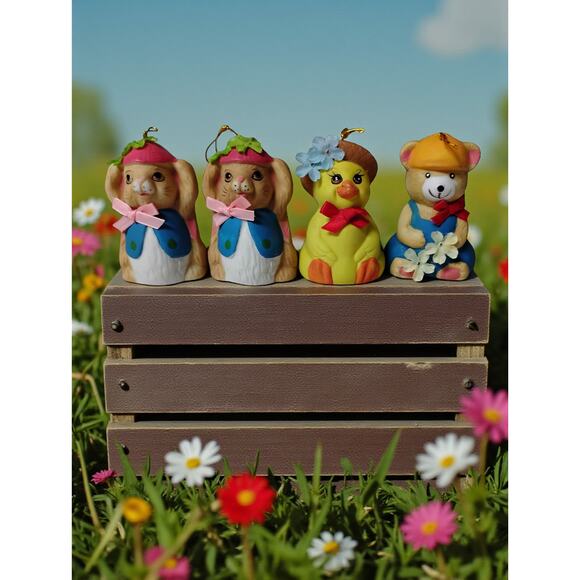 π Vintage Porcelain Bells ππ¦π» Hand Painted Set of 4 - Picture 10 of 15